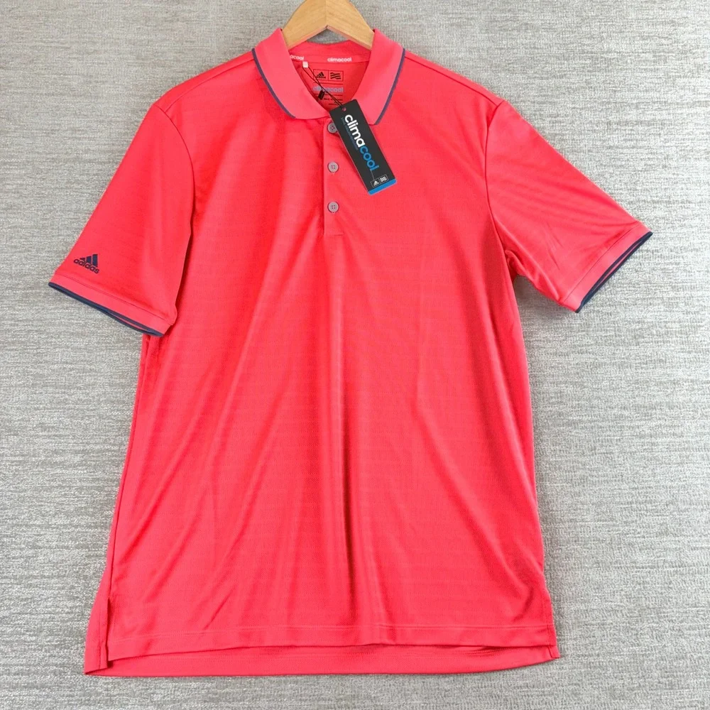 BRAND NEW Adidas Golf Climacool Club Tipped Polo Shirt Mens M Pink AE4283 NWT